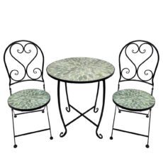 5029936998040 1 Mosaic Leaf Design Metal Garden Bistro Set.jpg